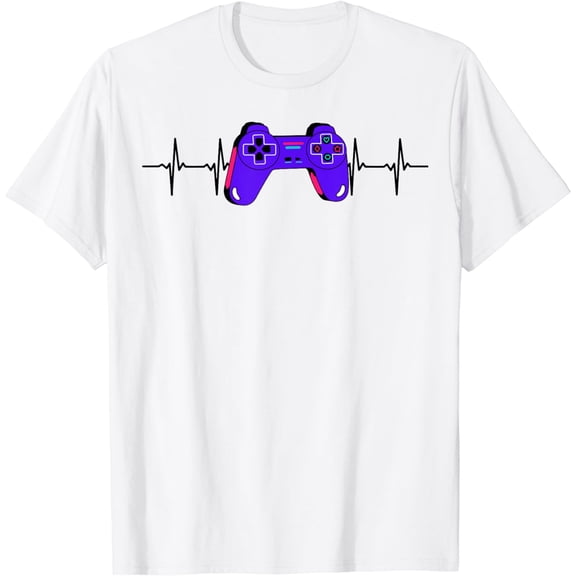 Gamer Heartbeat Game Controller Gaming Boys Kids Men Youth T-Shirt