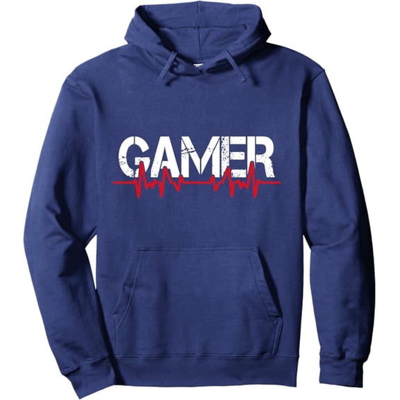 Gamer Heartbeat Gaming Lover Video Games Player Boys Men Pullover Hoodie