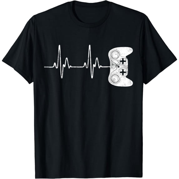 Gamer Heartbeat Gaming Video Game Lover Men Boys Teens Gift T-Shirt