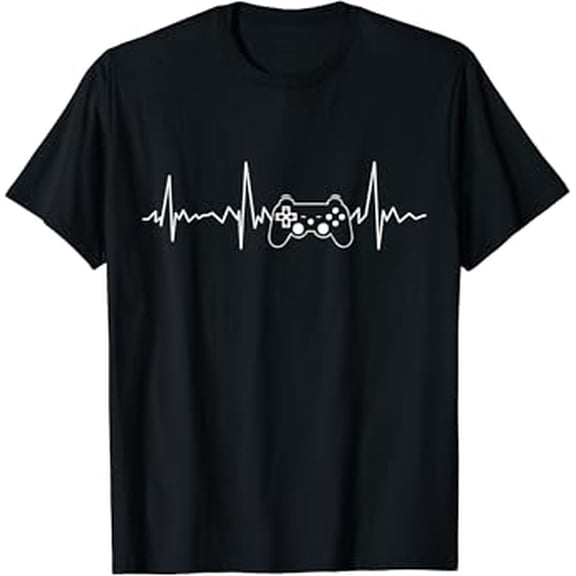 Gamer Heartbeat T-Shirt Funny Video Game Gift Boys Men Gamer T-Shirt