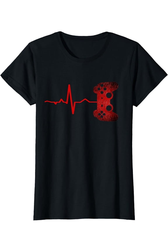 Gamer Heartbeat Video Games Gaming Boys Teens Men T-Shirt