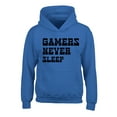 thumbnail image 1 of Gamer Hoodie for Children Graphic Geek Top Humor Gamers Never Sleep Sweater Novelty Hoodie for Girls Boys Hilarious Quotes Nerd Kids Sweatshirt, 1 of 4