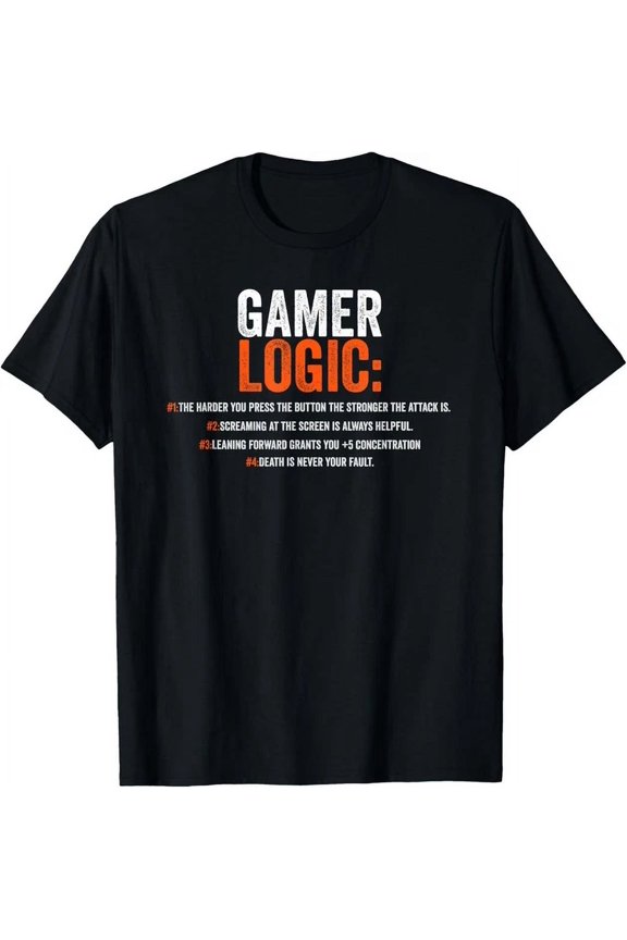Gamer Logic, Funny Video Gamer Behavior Graphic Shirt