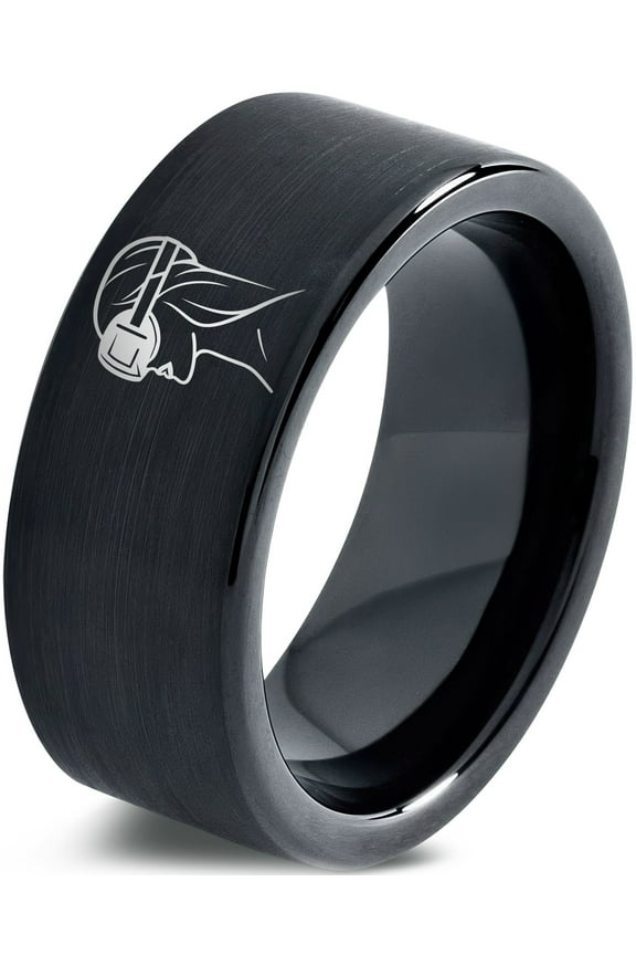 Gift for Her Gamer Black Metal Tungsten Ring Mens 21st Birthday Gifts Uncle Laser Engraved