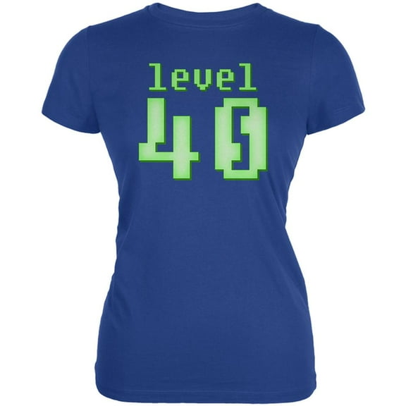 Gamer Milestone Birthday Level 40 Juniors Soft T Shirt Royal SM