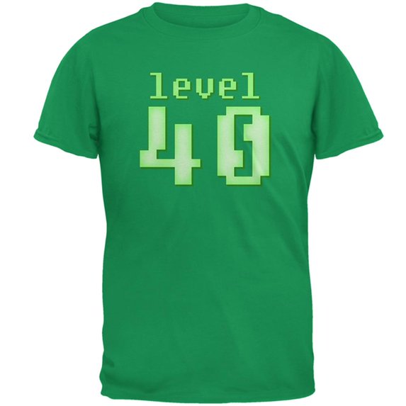 Gamer Milestone Birthday Level 40 Mens T Shirt Irish Green 2XL
