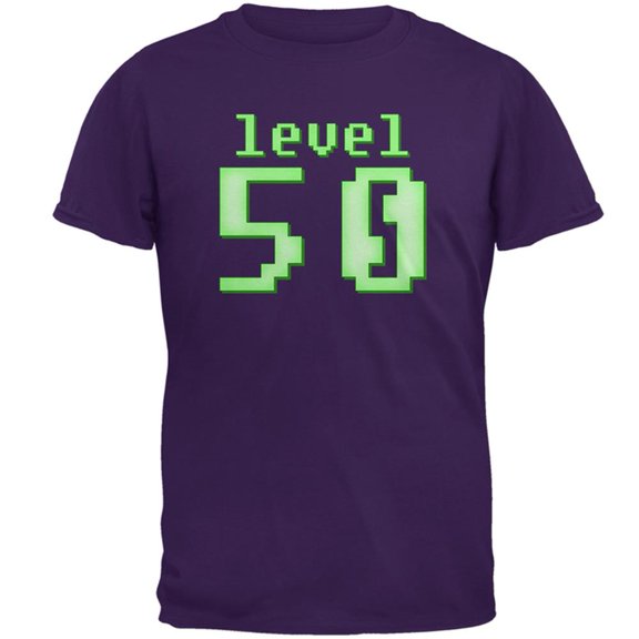 Gamer Milestone Birthday Level 50 Mens T Shirt Purple LG