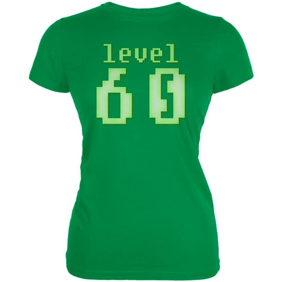 Gamer Milestone Birthday Level 60 Juniors Soft T Shirt Irish Green SM