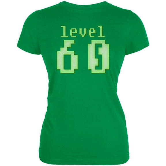 Gamer Milestone Birthday Level 60 Juniors Soft T Shirt Irish Green SM