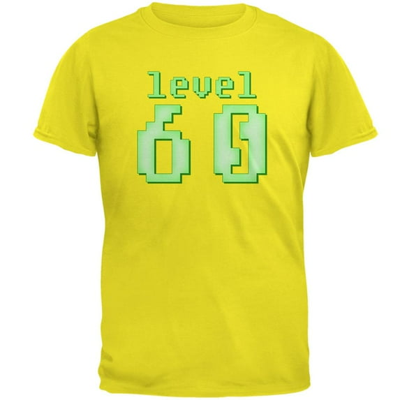 Gamer Milestone Birthday Level 60 Mens T Shirt Bright Yellow SM