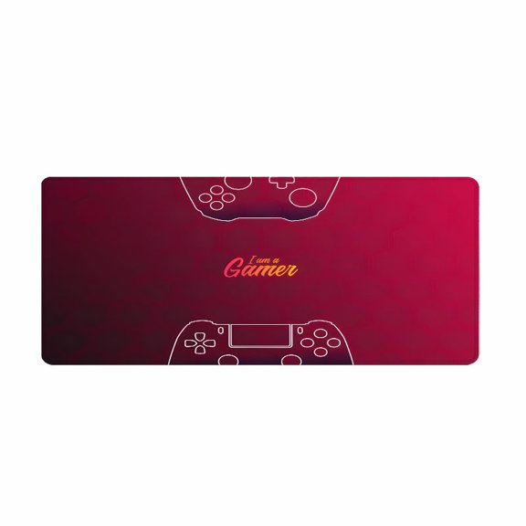 Gamer Mouse Pad 31.5 x 11.82 Inches with Controller Design Red Gradient Rubber Desk Mat for Office and Gaming