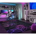 thumbnail image 1 of Gamer Neon Look Area Rug, Gamer Rug, Gaming Room Rug, 1 of 2