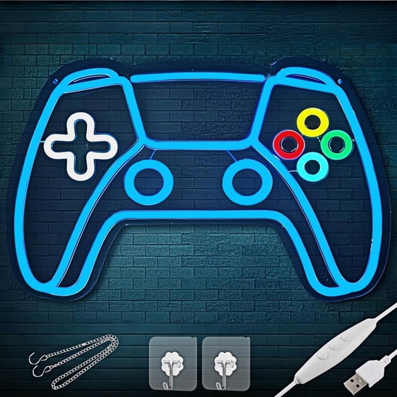 Gamer Neon Sign - Gamepad Shaped  Gaming Sign, Dimmable - Gaming Light for Gamer Room Decor, Boys  & Teen Gifts - Cool Neon Art for Gamers
