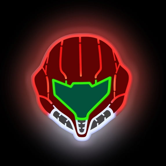 Gamer Neon Signs For Wall Decor, Game Room Decor. Samus Edge-Lit LED Sign, Gaming Lights For Teen Boy Men Gamer Gifts.