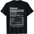thumbnail image 1 of Gamer Nutritional Facts Cool Video Game Fun Tee Unisex T-Shirt, up to Size 5XL, 1 of 2