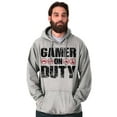 thumbnail image 1 of Gamer On Duty Video Games Nerdy Geeky Hoodie Hooded Sweatshirt Men Brisco Brands X, 1 of 6