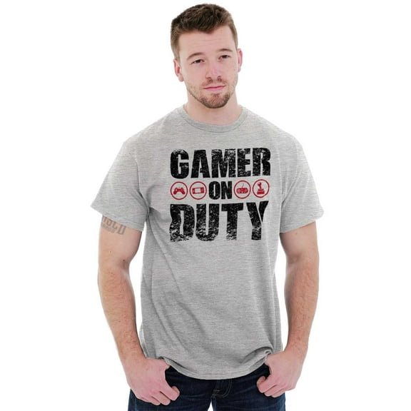 Gamer On Duty Video Games Nerdy Geeky Men Big & Tall Graphic Tee Brisco Brands 3X