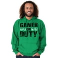 thumbnail image 1 of Gamer On Duty Video Games Nerdy Geeky Men's Big & Tall Graphic Hoodie Brisco Brands 3X, 1 of 3