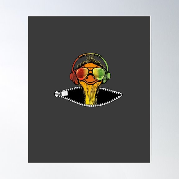 Gamer Ostrich Africa Savannah Safari Gaming Runner Bird Animal Poster Wall Art, Modern Wall Decor For Living Room Bedroom, 8x12 UNFRAMED