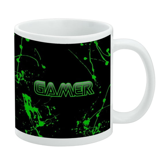 Gamer Paint Splatter Gaming Geek White Mug