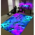 thumbnail image 1 of Gamer Rug - Neon Hexagon Gaming Decor, Low-Pile Fade Resistant Stain Rug For Living Room Floor 3x4ft, 1 of 6