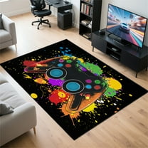 Gamer Rug for Room,3x5 ft Non-Slip Cool Gaming Carpet for Bedroom Livingroom and Game Room Rug Decor