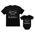 thumbnail image 1 of Gamer Shirts For Father & Son Daughter Player 1 Player 2 Men Tee Baby Bodysuit Dad Black X-Large / Baby Black 24M (18-24M), 1 of 8