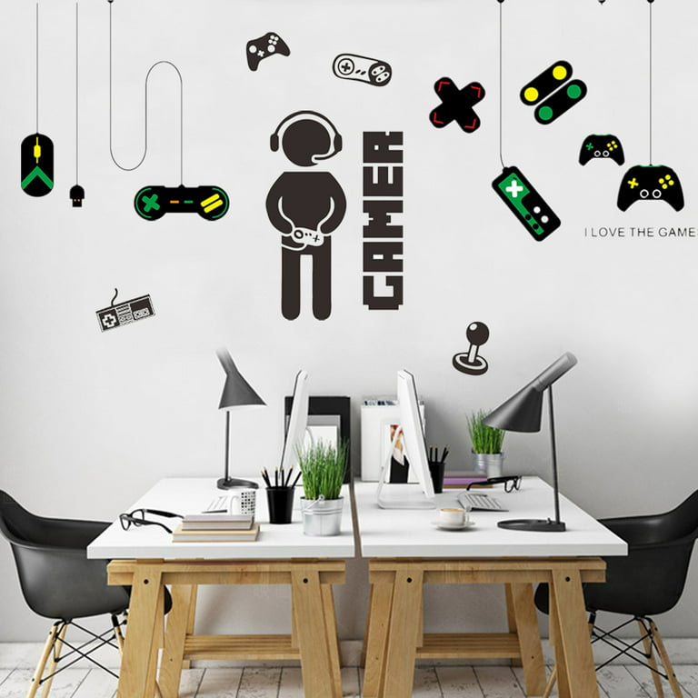 Gamer Stickers Room Decor Game Wall Stickers for Boys Game Room Gaming  Controller Joystick Playroom Creative Decals for Bedroom Living Room Decor