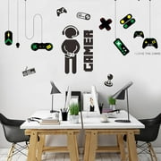 Gamer Stickers Room Decor Game Wall Stickers for Boys Game Room Gaming Controller Joystick Playroom Creative Decals for Bedroom Living Room Decor Removable Art Mural