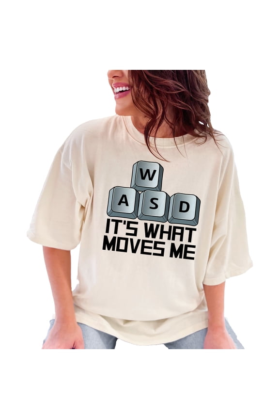 Gamer T Shirt, Funny Gaming T Shirt, WASD It's What Moves Me, Geek T Shirt, Video Game Lover Shirt, Gaming Geek T Shirt, Gift for Gamers, Ivory Comfort Colors T-Shirt, XL