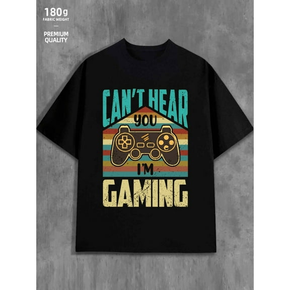Gamer Tee men game 180G 100% Cotton black merch game over Basic Unisex Shirt Graphic tshirts Fashion Unisex Shirt Crewneck tshirts Unique Design Unisex Shirt Graphic tshirts