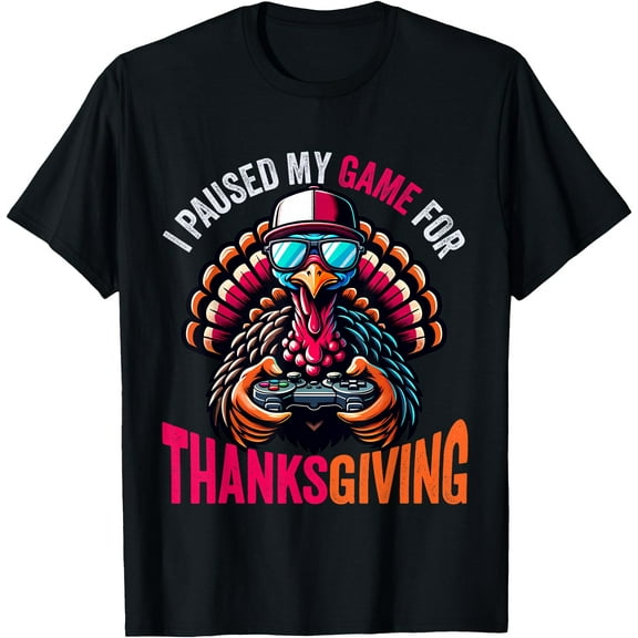 Gamer Thanksgiving Shirt Boys Kids Videogame Gaming Turkey T-Shirt