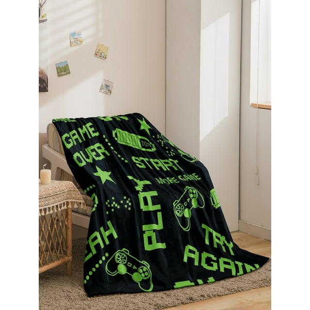 Gamer Throw Blanket for Boys,Gaming Fleece Blanket Cool Games Gamepad