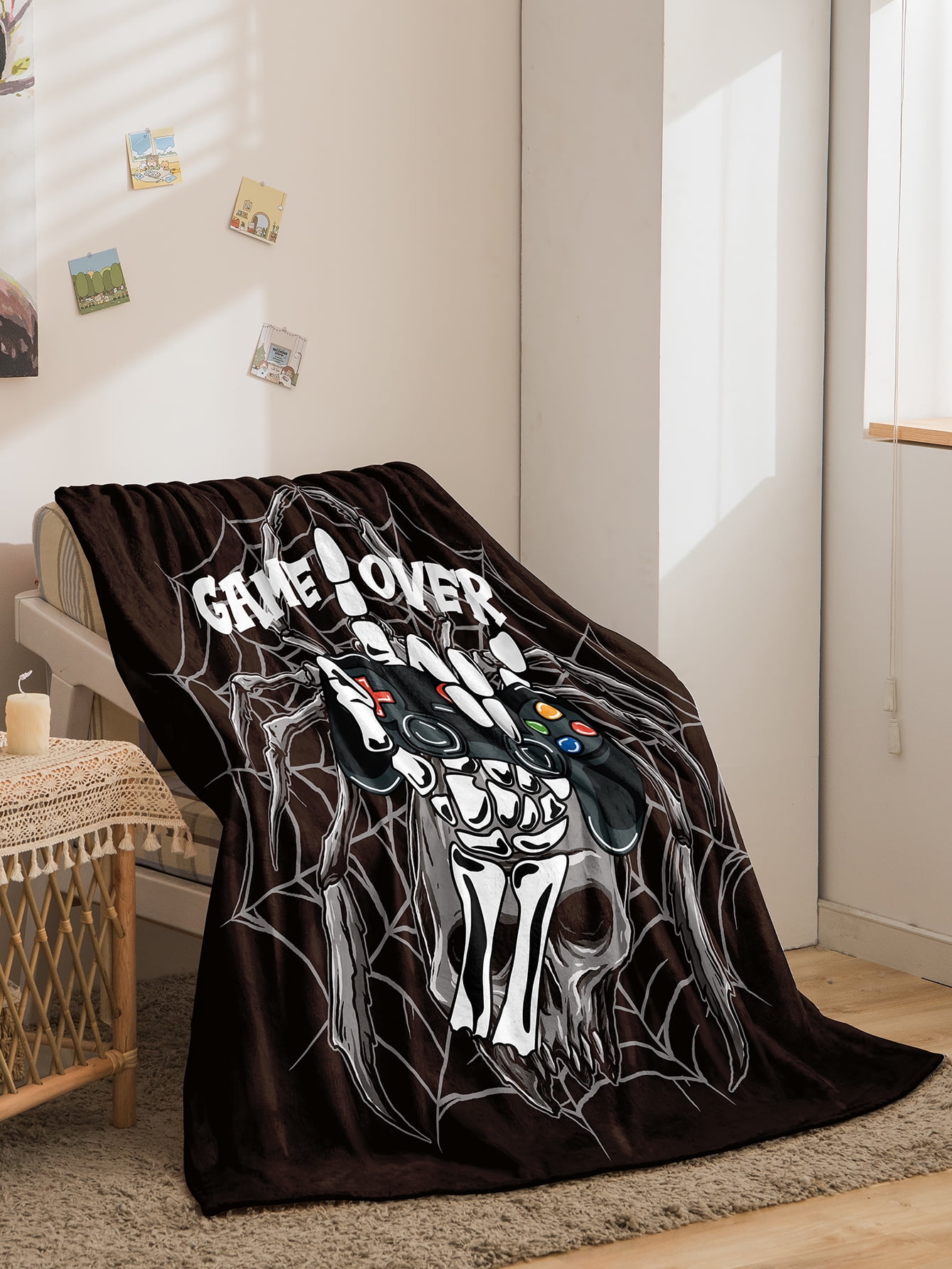 Gamer Throw Blanket Glow in The Dark, Game Toy Gifts for Teens Boys Men, Gaming Controller