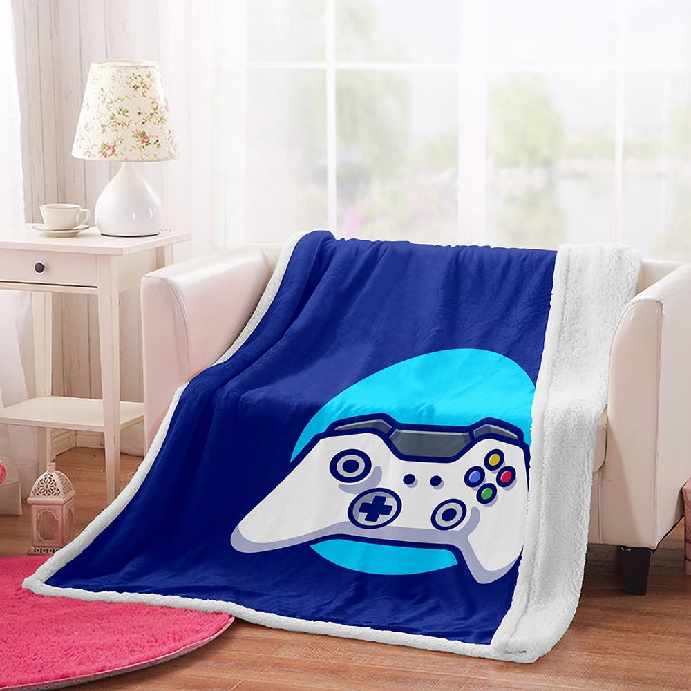 Gamer Throw Blankets Soft Fleece Blanket with Gaming Controller Pattern,Gamepad Gifts for Teen