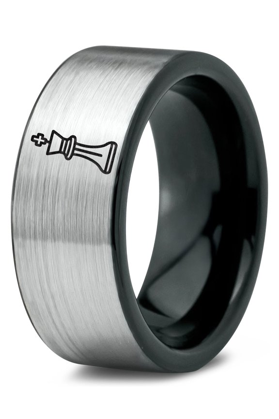 Gamer Tungsten Gift for Him Men Gray Ring Inital 50th Birthday Cute Rings Medical Id Jewelry
