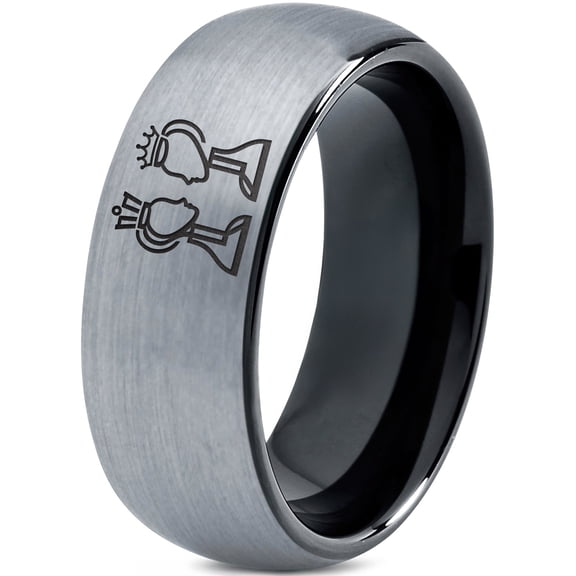 Gamer Tungsten Grey Ring Women Valentines Day Wedding Gift for Couple Cute Rings Granddaughter Gifts