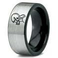 thumbnail image 1 of Gray Promise Ring Men Valentines Gamer Tungsten Wedding Bands Set 70th Birthday Handwriting, 1 of 7