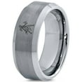 thumbnail image 1 of Mothers Day Gamer Mens Hammered Grey Rings Tungsten Custom Gifts Wedding Jewelry Deco Dad, 1 of 7