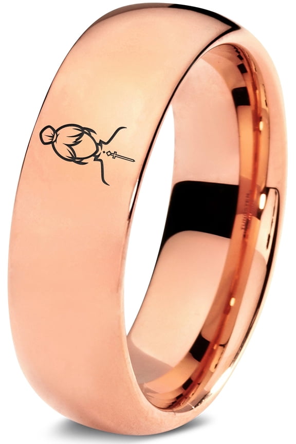 Gamer Groomsmen Gifts Tungsten Rose Ring Gift Mother Wedding Statement Rings Initial Jewelry