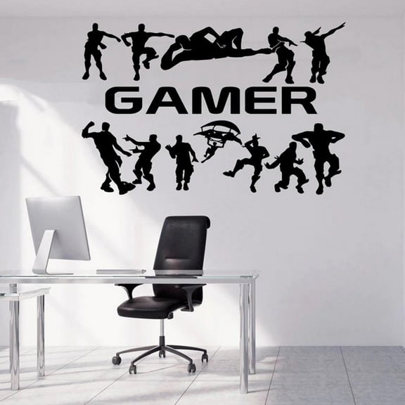 Gamer Vinyl Wall Sticker For Kids Rooms House Decoration Battle Royale Mural Poster Gaming Room Decor Wallpaper 42x65cm