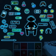Gamer Wall Decals Stickers Glow in The Dark Wall Decals for Boys Girls Bedoom Playroom Wall Decor(Sky Blue)