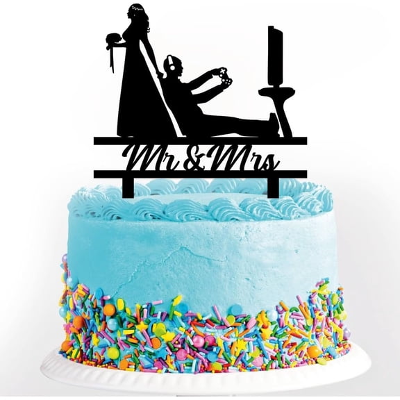 Gamer Wedding Cake Topper Video Game Wedding Cake Topper Game Console Theme Bridal Shower Anniversary Cake Decorations