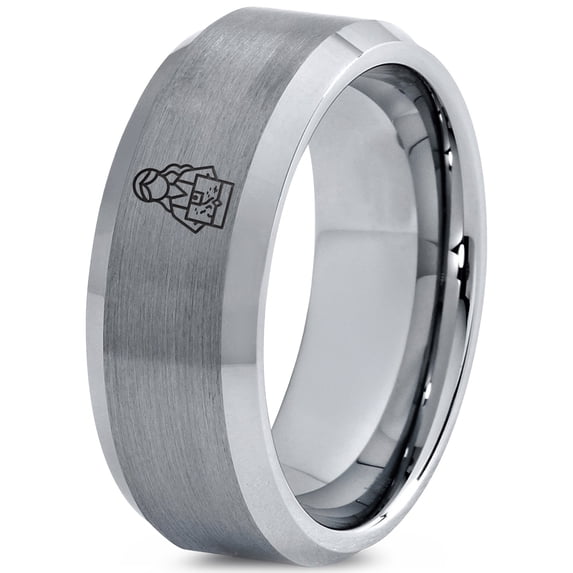 Tungsten Bold Gray Ring Gamer Wedding Boyfriend Birthday Gift Best Man Gifts Tungsten Midi