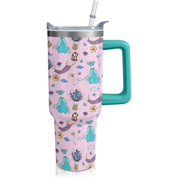 Gamer''s Choice Tumbler 40oz - Vacuum Insulated Stainless Steel Cup with Handle & Straw, 8-Bit Pixel Design for Gaming Enthusiasts (Holiday Birthday Gift)