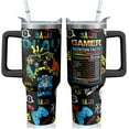 thumbnail image 1 of Gamer''s Choice Tumbler 40oz - Vacuum Insulated Stainless Steel Cup with Handle & Straw, 8-Bit Pixel Design for Gaming Enthusiasts (Holiday Birthday Gift), 1 of 6