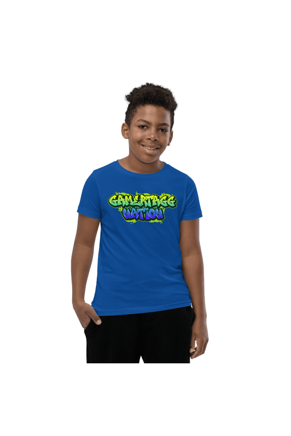 Blue Graffiti Youth Short Sleeve T-Shirt (L)