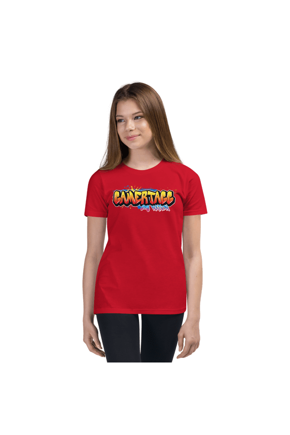 Graffiti Red Youth Short Sleeve T-Shirt (M)