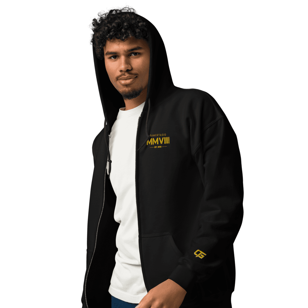 Gamertagg Collection Heavy Blend Black/Gold Zip Hoodie (xl), Adult Unisex Gamertagg Collection Heavy Blend Black/Gold Zip Hoodie (xl), Adult Unisex