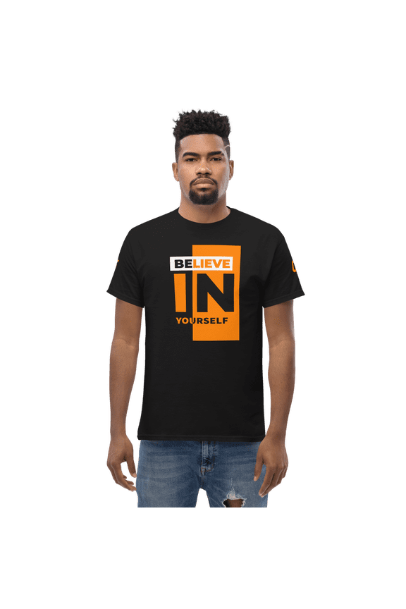 GamerTagg Collection Men's Orange Believe Classic T-Shirt (S)